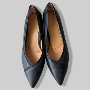 Vionic Sylvie Black Leather Kitten Heels